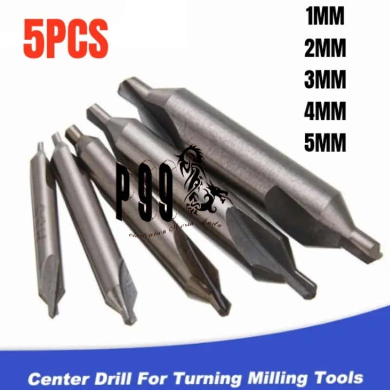 CENTER DRILL 1SET ISI 5PCS / BOR CENTER / CENTER DRILL 1MM 2MM 3MM 4MM 5MM / CENTER BOR