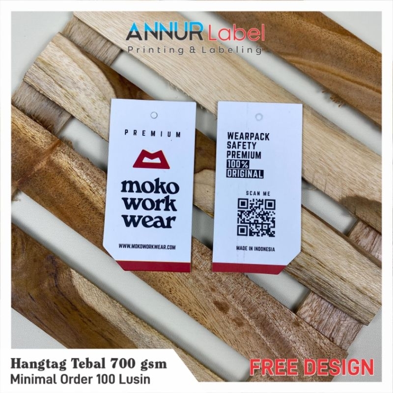 

(FREE DESIGN) Label hangtag baju ketebalan 700gsm cetak 2sisi hang tag custom desain