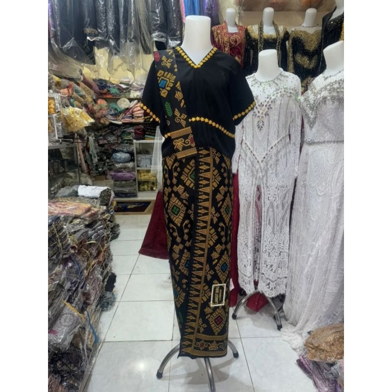 set pakaian adat sasak lambung,baju adat sasak lambung,baju lambung hitam