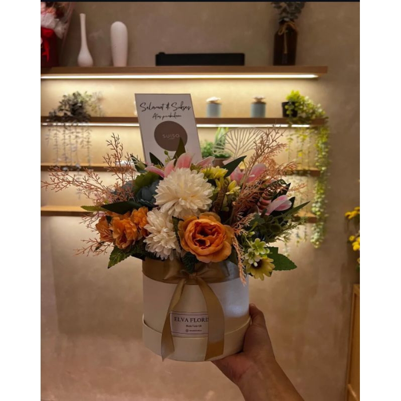 Bloom Box Flower Besar Standar/Bunga Box/Bloom box wisuda/bloom box flower Grand opening/Bloom Box C