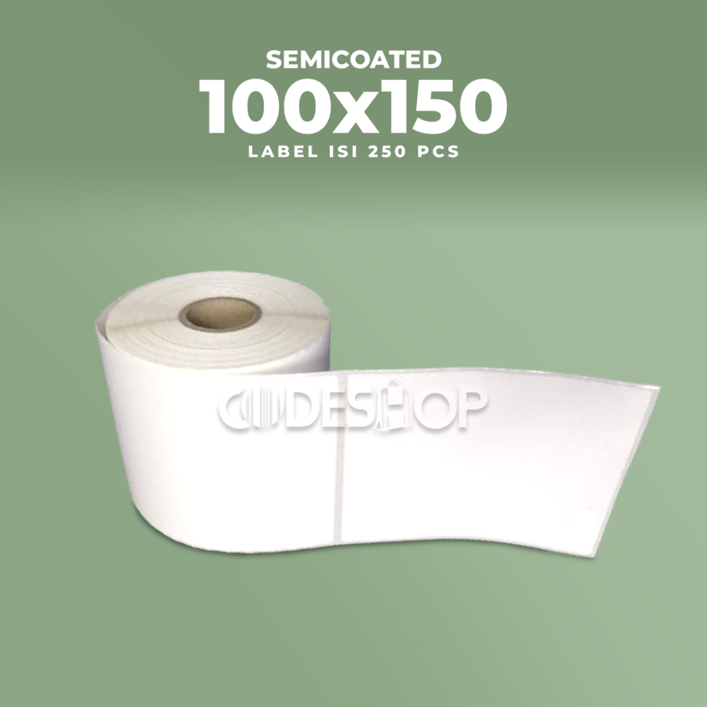 

Label Semicoated 100x150mm 100x150 Sticker Barcode 100 x 150 mm isi 250 Pcs