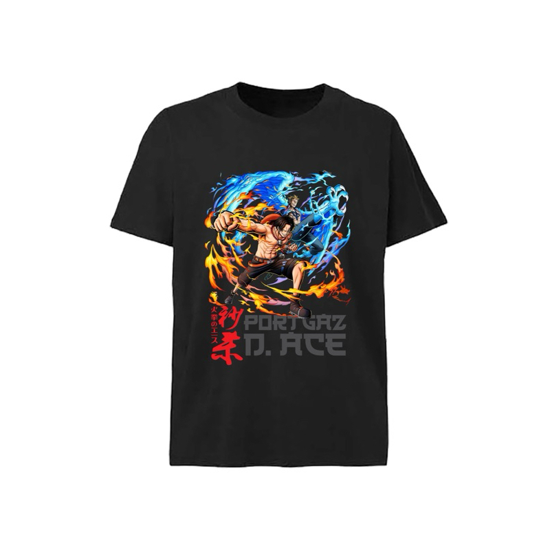 kaos one piece, kaos ace, kaos ace one piece, ace one piece, kaos karakter ace, kaos dewasa, tshirt 