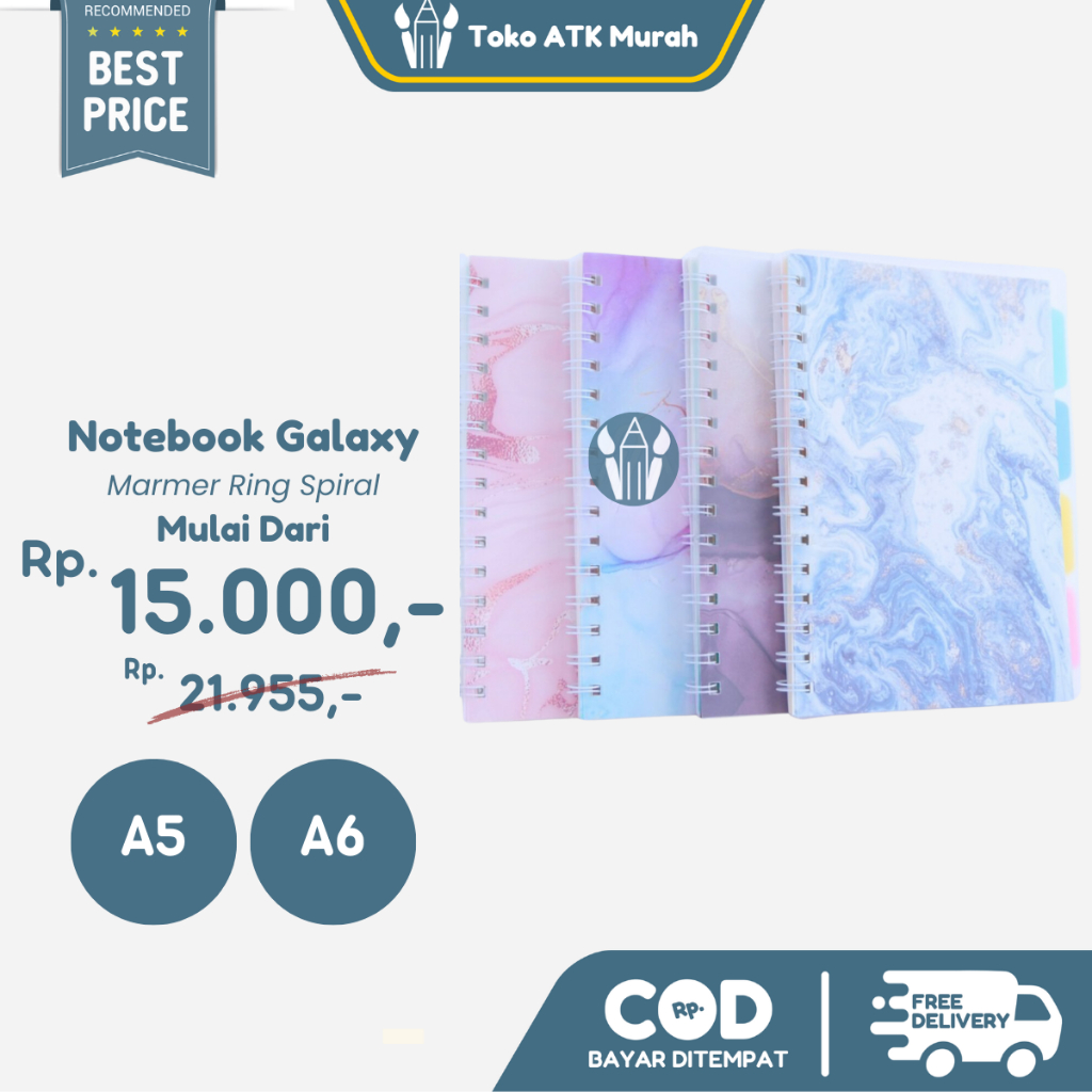 

RK Notebook Ring Spiral Divider Galaxy Marmer Buku Catatan Agenda Diary