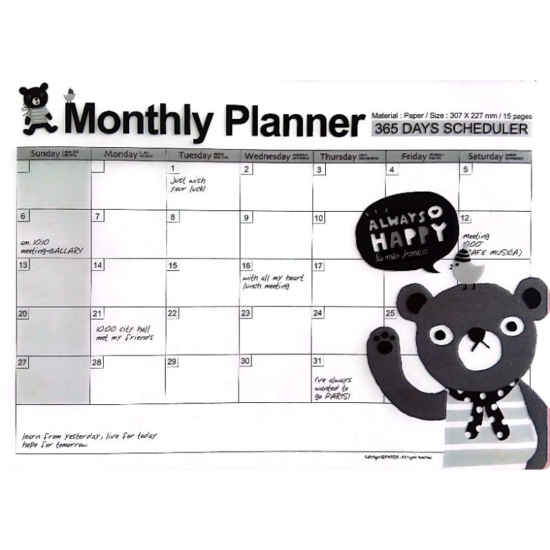 

MONTHLY PLANNER