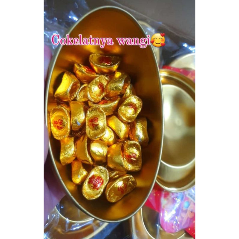 

Coklat Mini Yuanbao +30PCS/Kotak Cokelat Imlek uang emas Cina HALAL