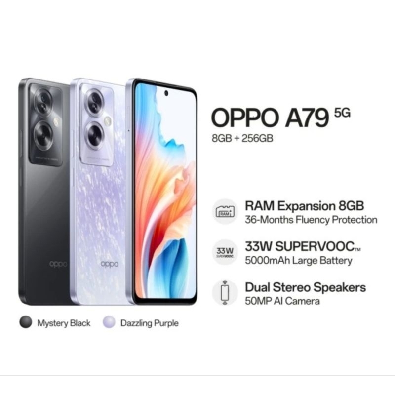 OPPO A79 5G NFC RAM 8GB/256GB Up to Ram 16GB- GARANSI RESMI OPPO