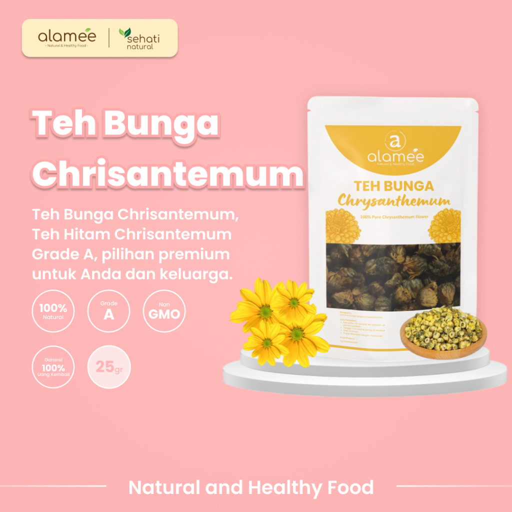 

ALAMEE Teh Bunga Chrysanthemum Tea Krisan Emas Golden Crysant Herbal Alami Organik Crysanthemum 25gr