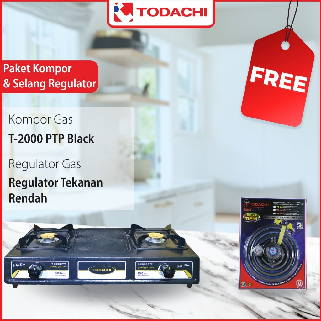 Todachi T-2000 PTP Kompor gas Api biru + Set selang Tahan Lama Premium High Quality