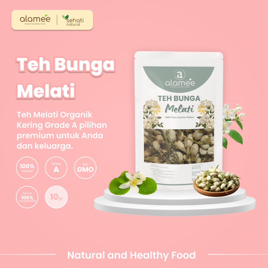 

ALAMEE Teh Bunga Jasmine Tea Flower Melati Organik Jasmin Herbal Kering Dried Siap Seduh Minum 10gr