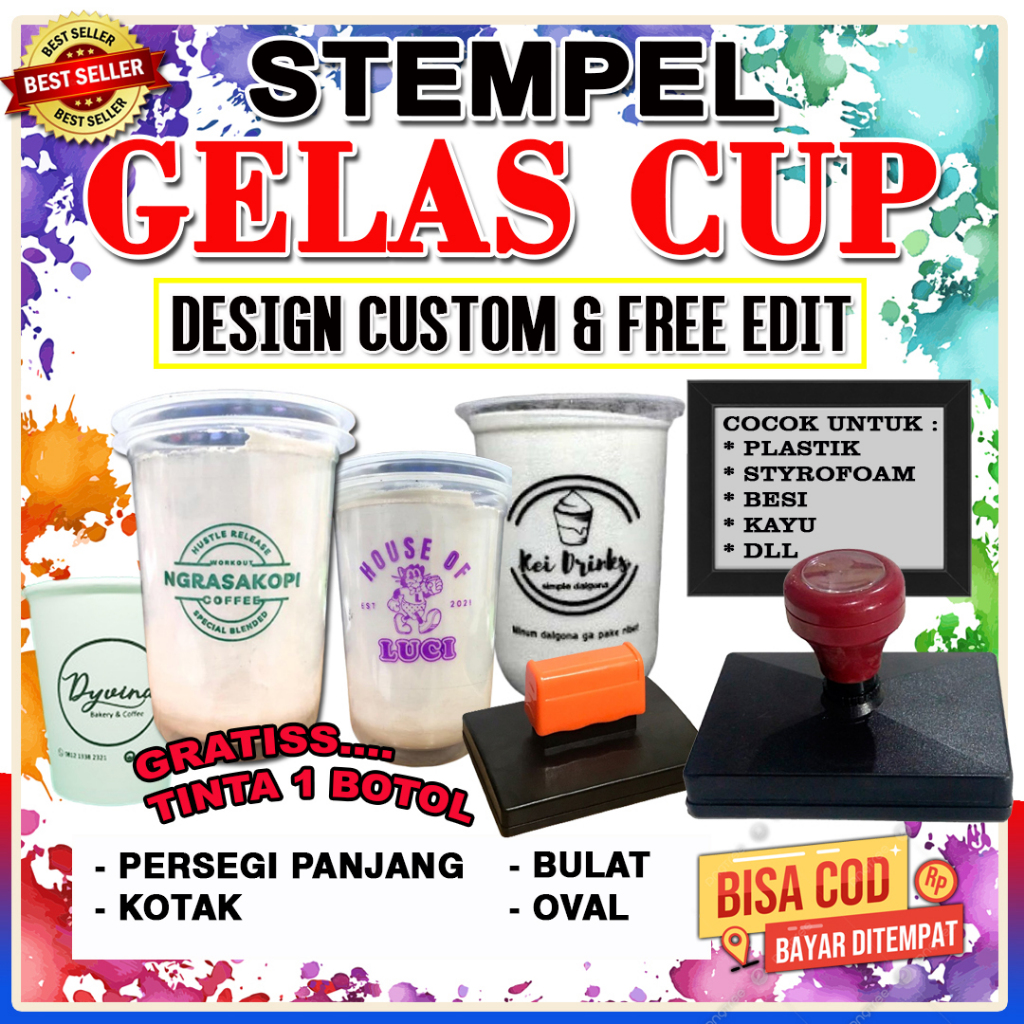

Pus stempel Gelas Cup / Plastik / Custom-Free Tinta