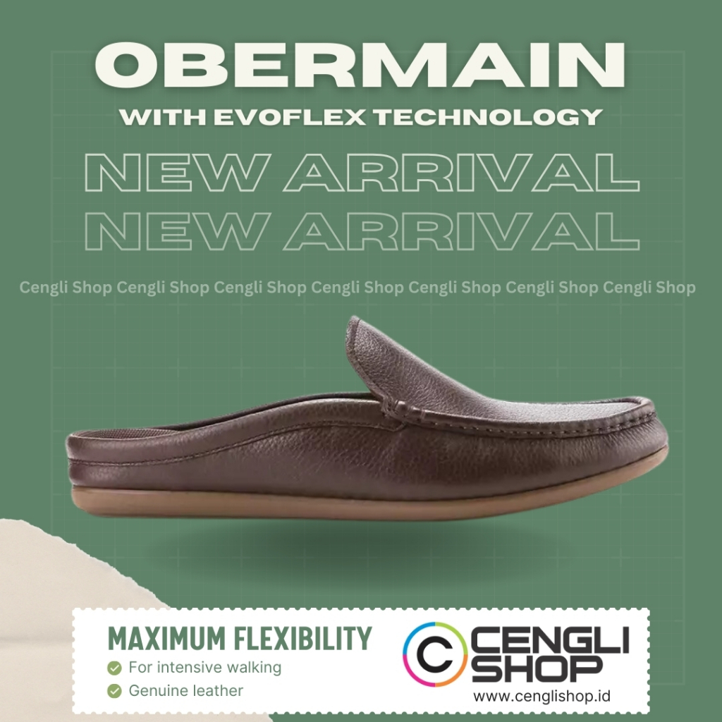 SEPATU SANDAL OBERMAIN PRIA ORIGINAL CASUAL KULIT ASLI COKLAT OM91