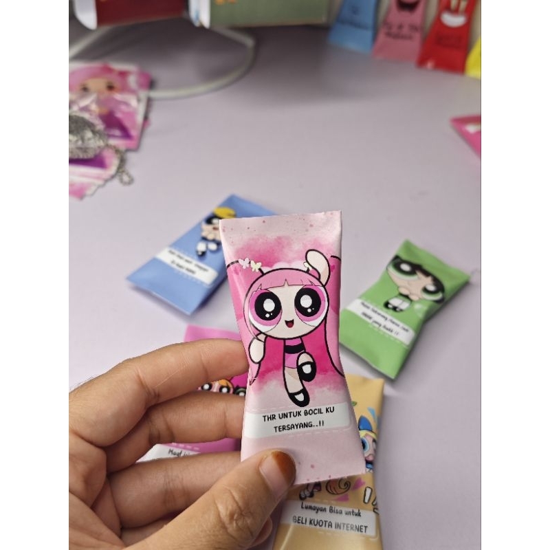 

Amplop lebaran permen motif power puff gilrs