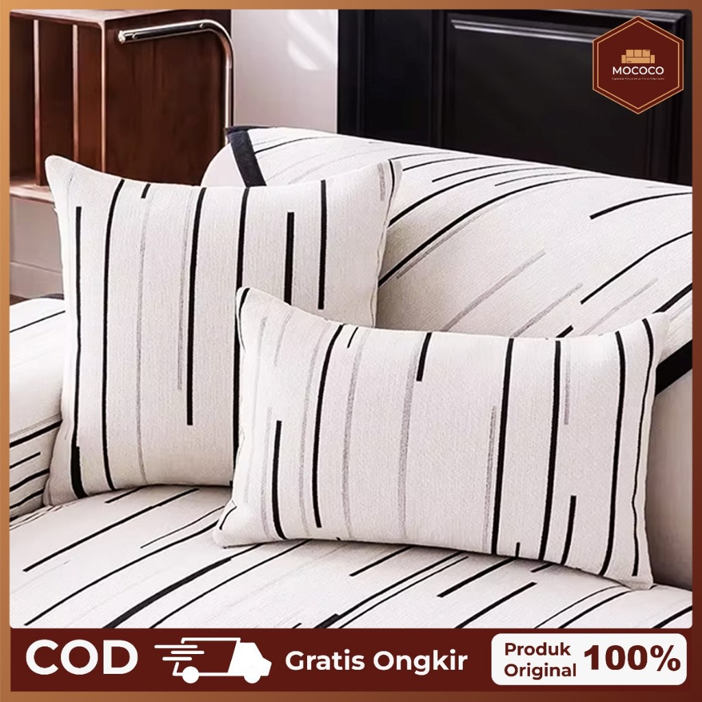 Mococo Sarung Alas Sofa Ruang Tamu Chennile Cover Penutup Sofa Sudut 1 2 3 4 L Seater Decoration