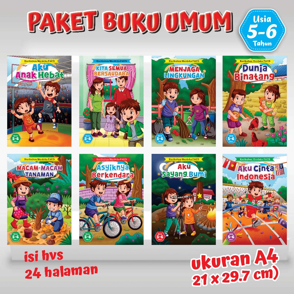 

Paket Buku Umum 8 macam usia 5-6 tahun (1 bundel 8 buku)