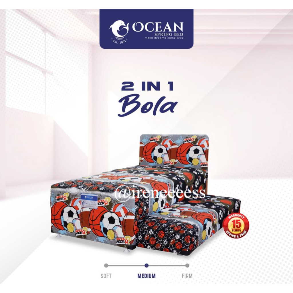 [ 2IN1 OCEAN BOLA ] KASUR SPRING BED 2IN1 SORONG / DORONG ANAK COWOK KARAKTER BOLA BERGARANSI 15 TAH
