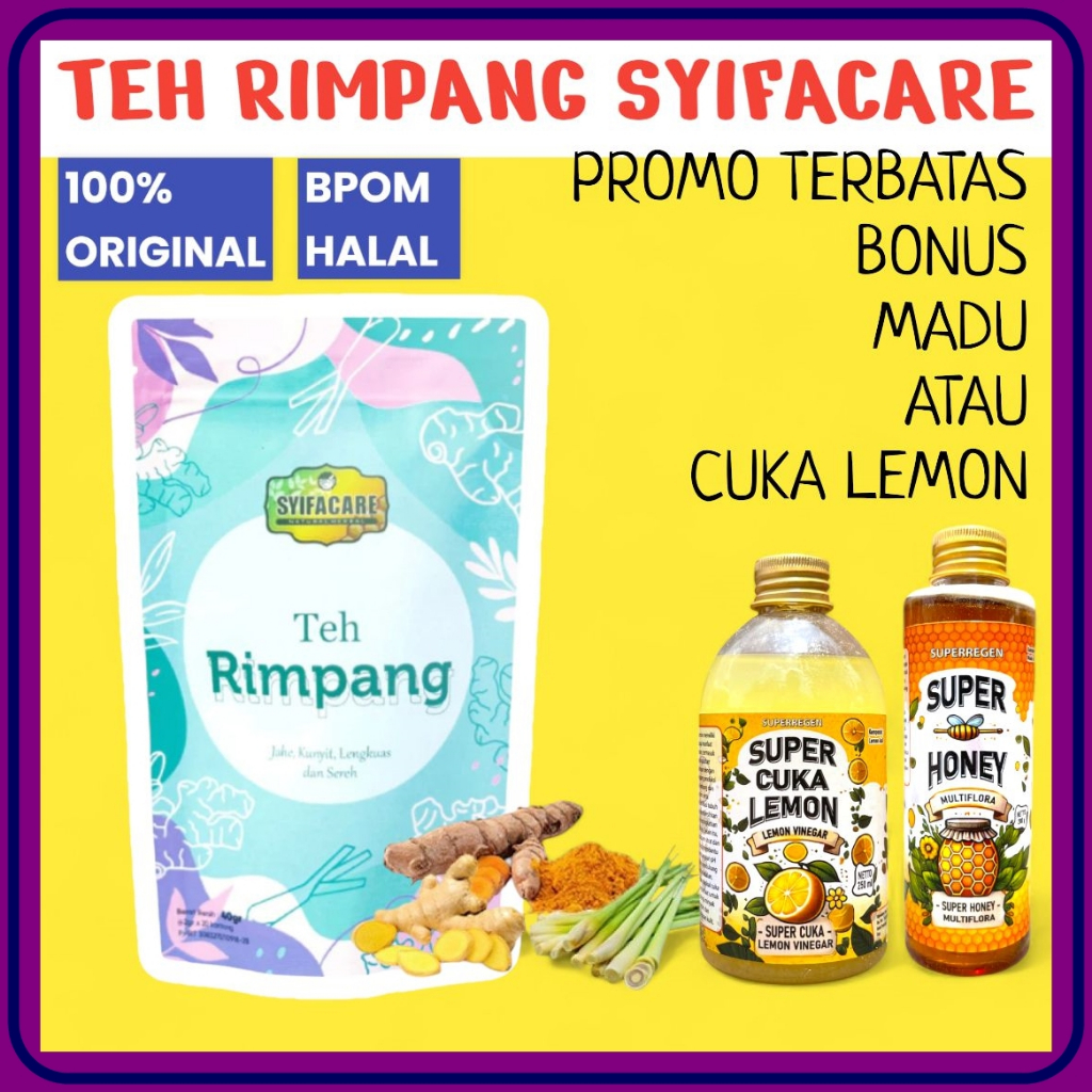 

Teh Detox Teh Celup Rempah Ramuan Rempah | Teh Seduh Praktis dan Hemat | PAKET 3 Teh Rimpang Syifacare Teh Detox Celup Rempah Pilihan Herbal Alami 100% | Teh Celup Rempah 20 Bantu Turun BB, Promil | Teh rempah Detox Syifacare 1pack isi 20pc herbal