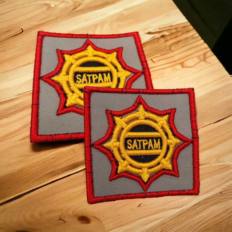 Bordir satpam timbul logo roda