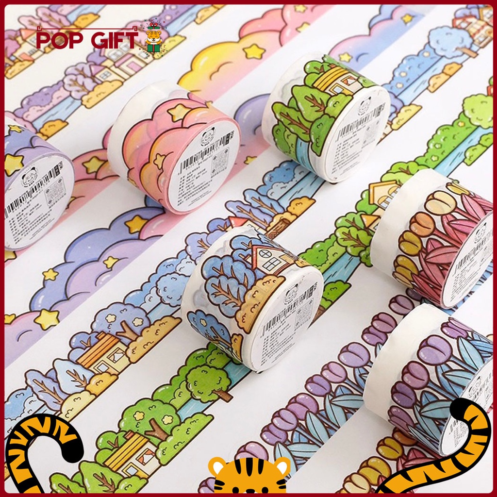 

PG Washitape Masking Tape Stiker Buat Dekor Buku Jurnal Frame Bertema Awan Bunga Rumah CUTIE TLD110
