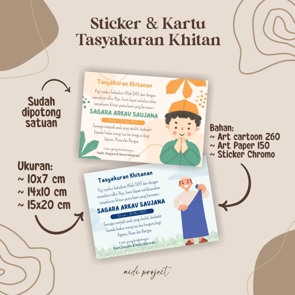 

Cetak Kartu/Stiker Tasyakuran Khitan
