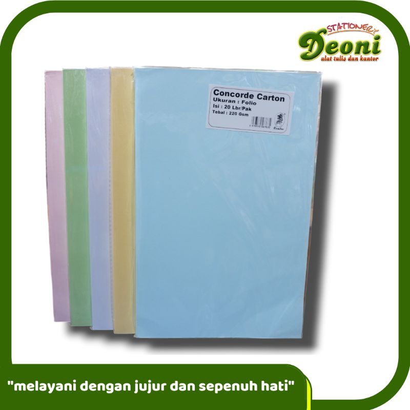 

BAMBOO Kertas Karton Concorde F4 220gsm (1 Pak / 20 Lembar)