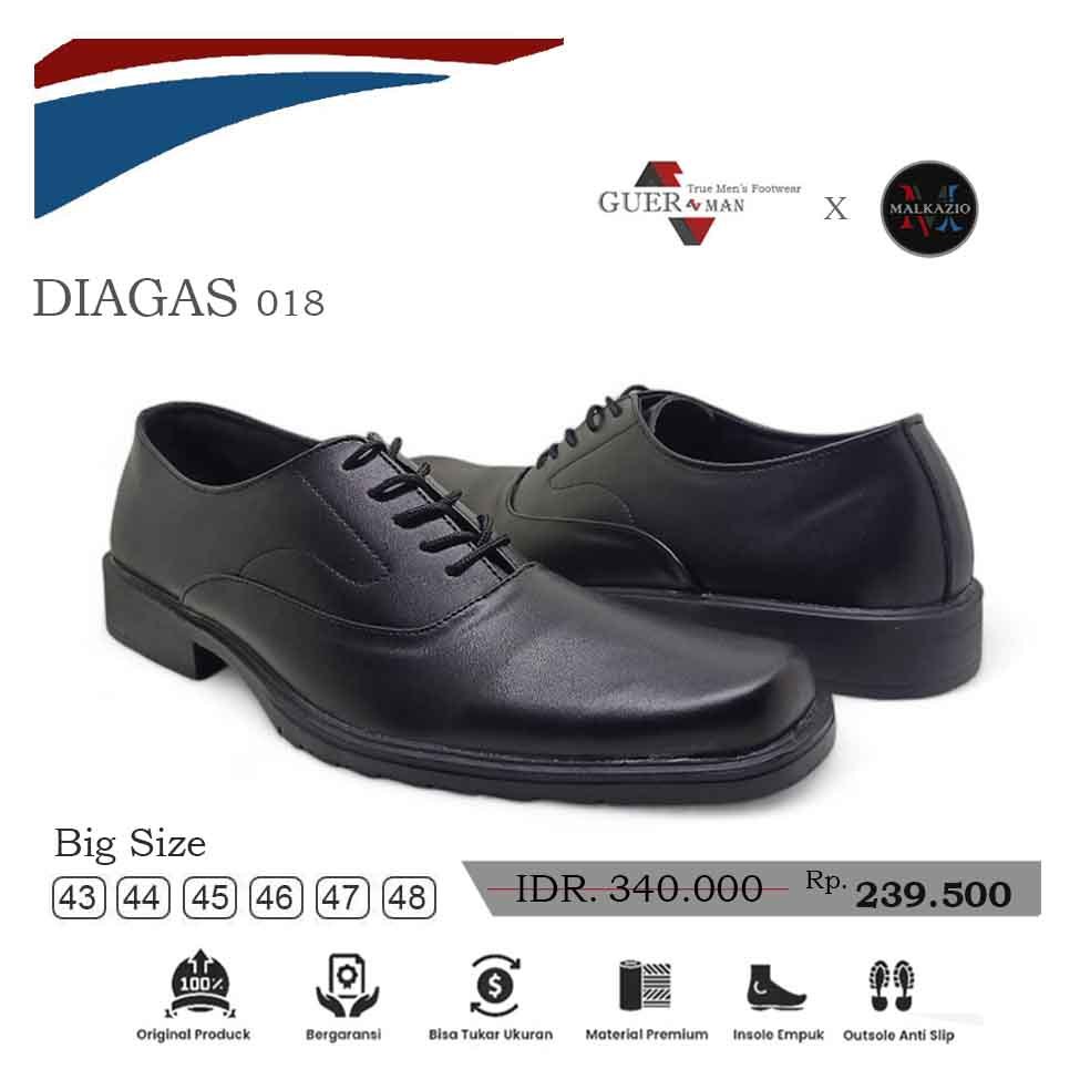 Sepatu Pantofel Pria Diagas 018 Black - Big Size 44 45 46 47 48