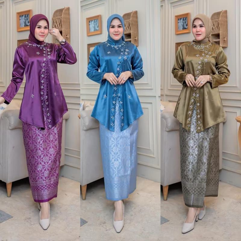SETELAN KEBAYA KURUNG MELAYU TAFETA PAYET // KEBAYA KURUNG MALAYSIA // KEBAYAKURUNG TAFETA PAYET // 