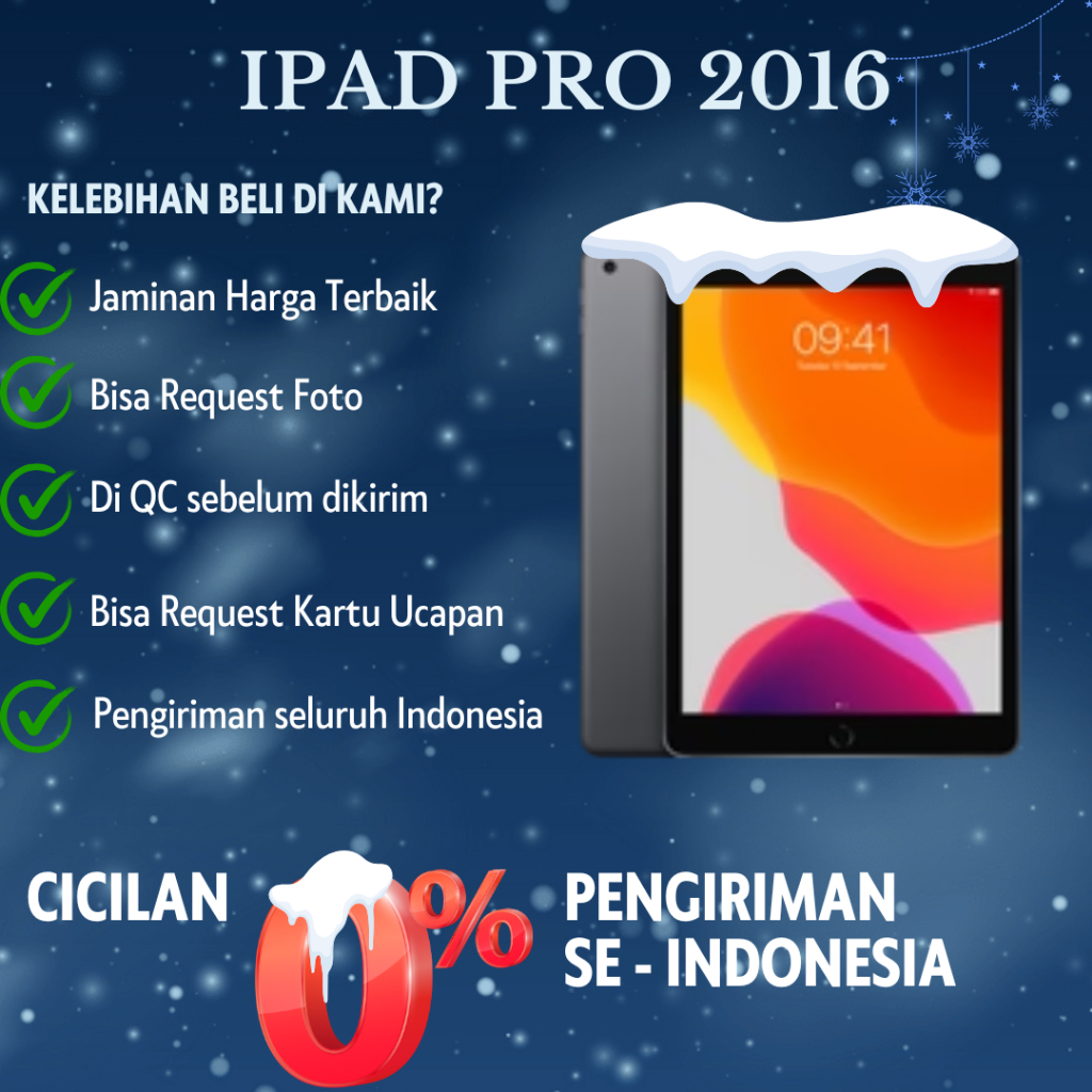 Ipad Pro 12.9 GEN 1 2016 32GB 128GB 256GB Wifi Only Second Original Fullset - TA