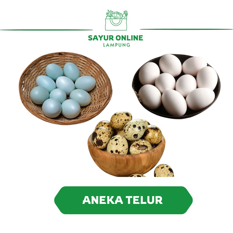 

Aneka Telur 1 pcs - Ayam Kampung - Telur Bebek - Telur Puyuh- Sayur Online Lampung