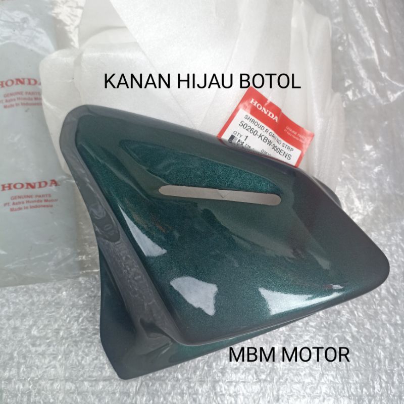 SHROUD KUPING KUPINGAN KANAN TANGKI TENGKI TIGER 2000 LAWAS LAMA HIJAU BOTOL ORI AHM 50260-KWB-900EN