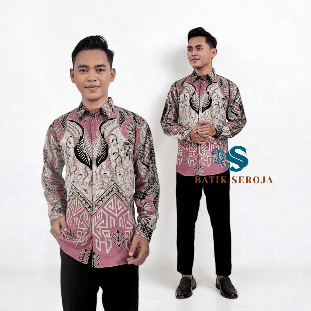 BATIK PRIA LAPIS FURING PRASASTI WARNA PINK SALEM