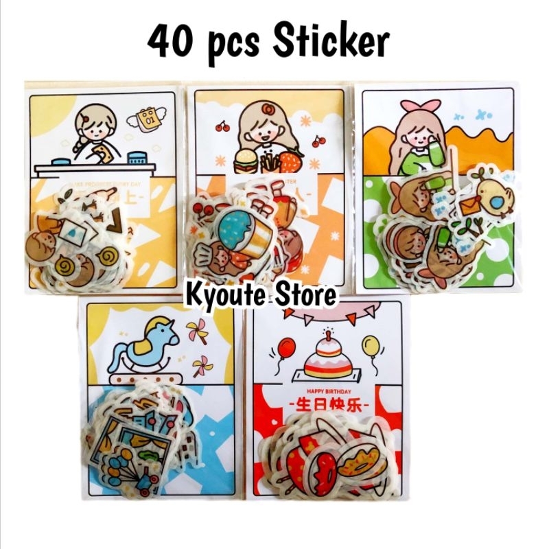 

40 pcs Sticker Fun Activities Kartun Scrapbook DIY Bujo Planner Diary Craft