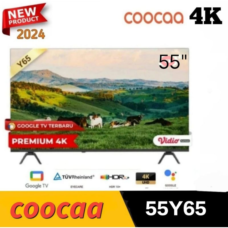 Coocaa 55Y65 Google TV 55 Inch UHD 4K Coocaa Y65 55" Android Smart TV Digital