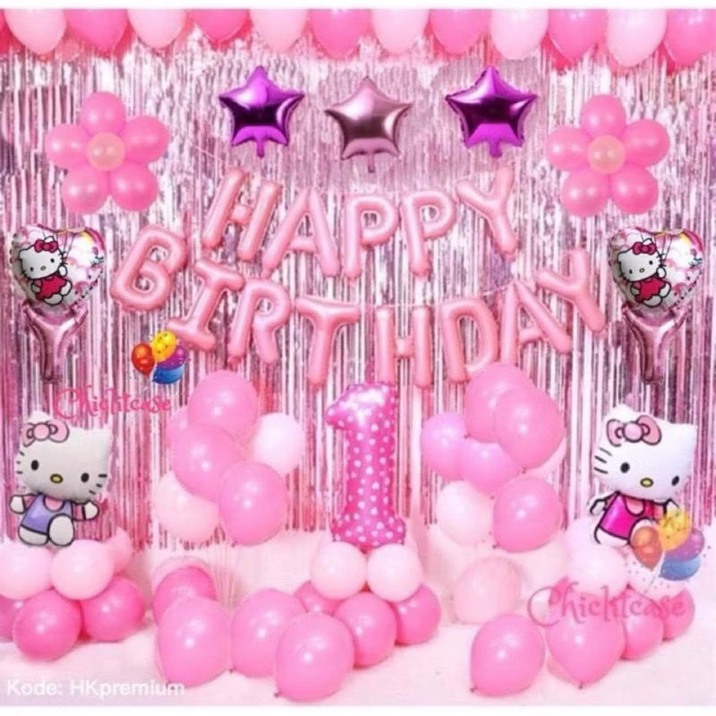 Dekor Tema Hello Kitty/Dekor Pink/Dekor Ultah Anak Cewe