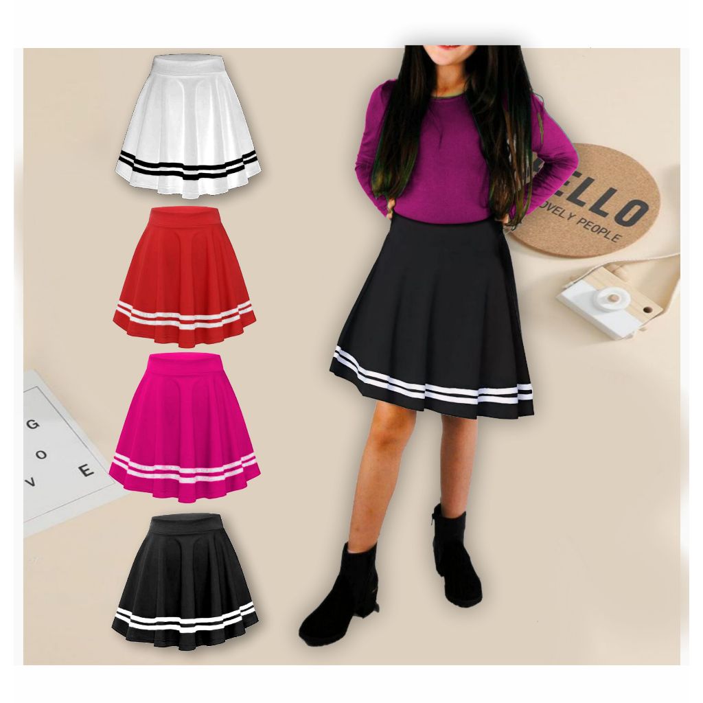 Rok  korea list Anak Terbaru Viral Rok mini Lis nak Rok List Anak Rok Lis Jepang Anak Korean Style R
