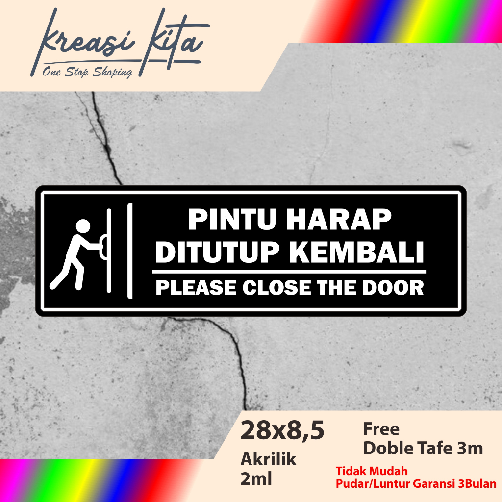 

AKRILIK PINTU HARAP TUTUP KEMBALI TIPE 1 ACRYLIC CUSTOM SIGNAGE