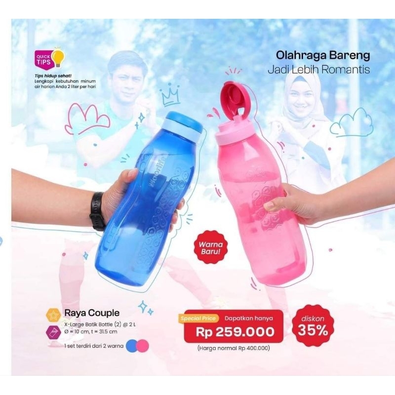 Moorlife - 1 pcs Botol minum Raya / Toba 2 liter Bergaransi