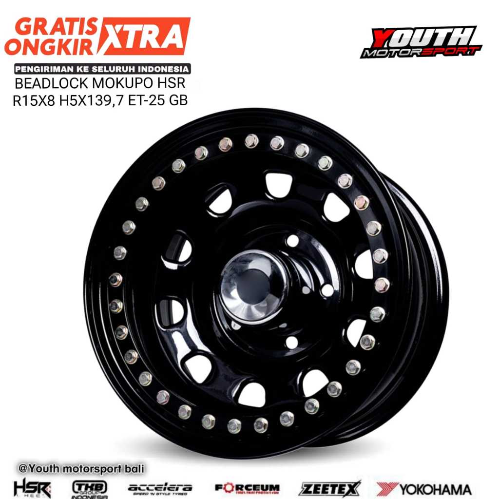 VELG R15 HSR BEADLOCK UNTUK JIMNY,KATANA,FEROZA,TAFT DLL