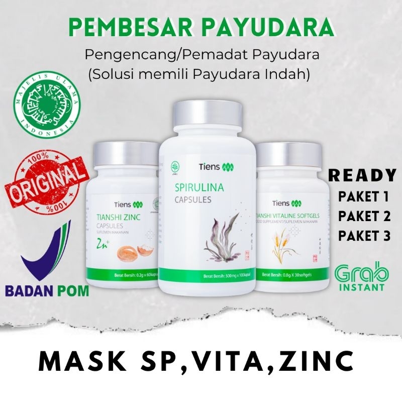 [TERLARIS] PEMBESAR PAYUDARA ALAMI PENGENCANG PAYUDARA || SPIRULINA | ZINC | VITALINE 100% ORIGINAL 