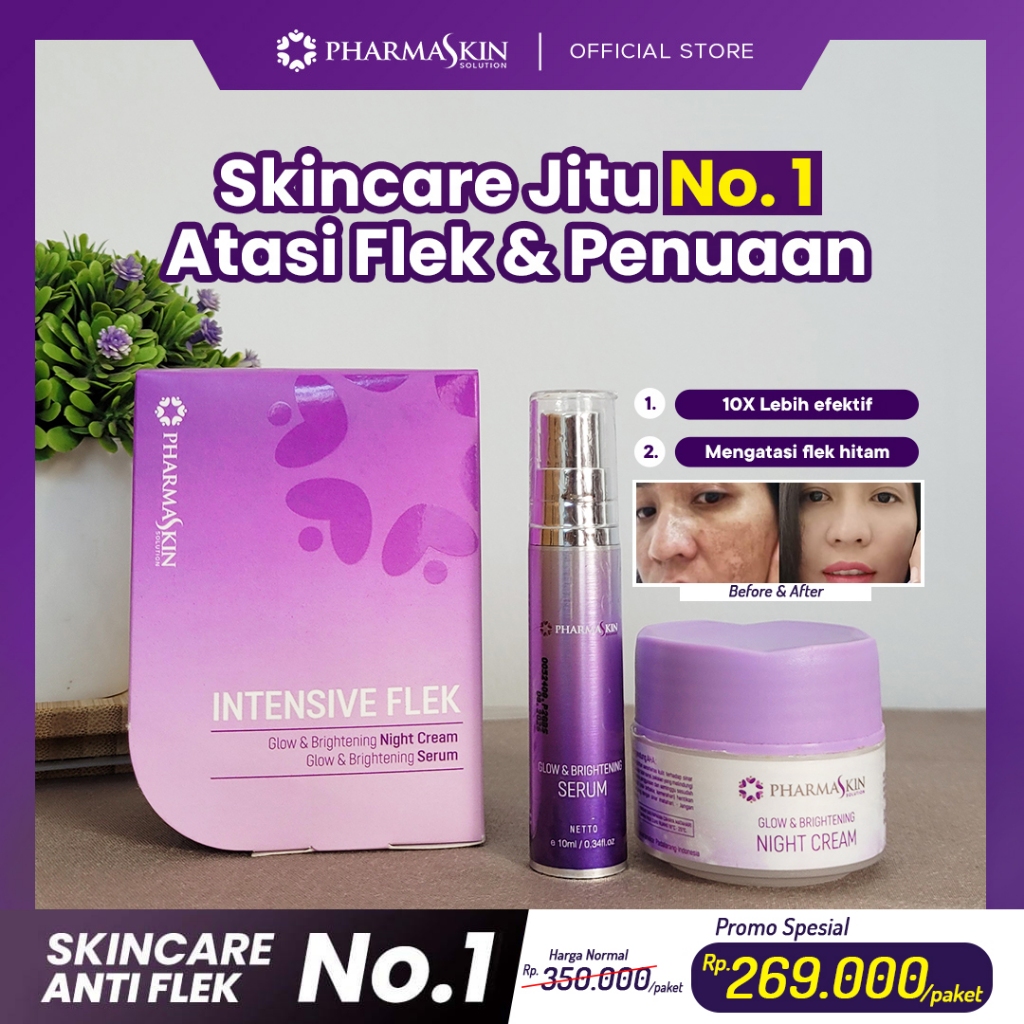 Intensive Night Flek By Pharmaskin Solution - Cream Penghilang Flek Hitam Membandel - Skicare Flek