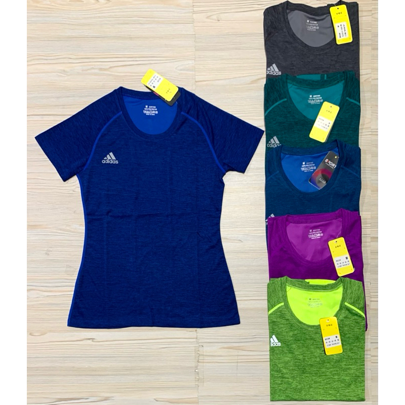 KAOS WANITA ADIDAS TRAINING RUNNING LADIES OLAHRAGA IMPORT NEW BIRU BENHUR TUA ABU GELAP HIJAU BOTOL