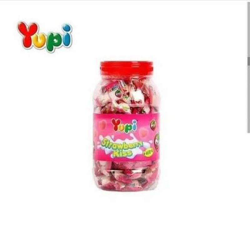 

PERMEN YUPI STRAWBERRY KISS KEMASAN TOPLES 300gr ISI 125