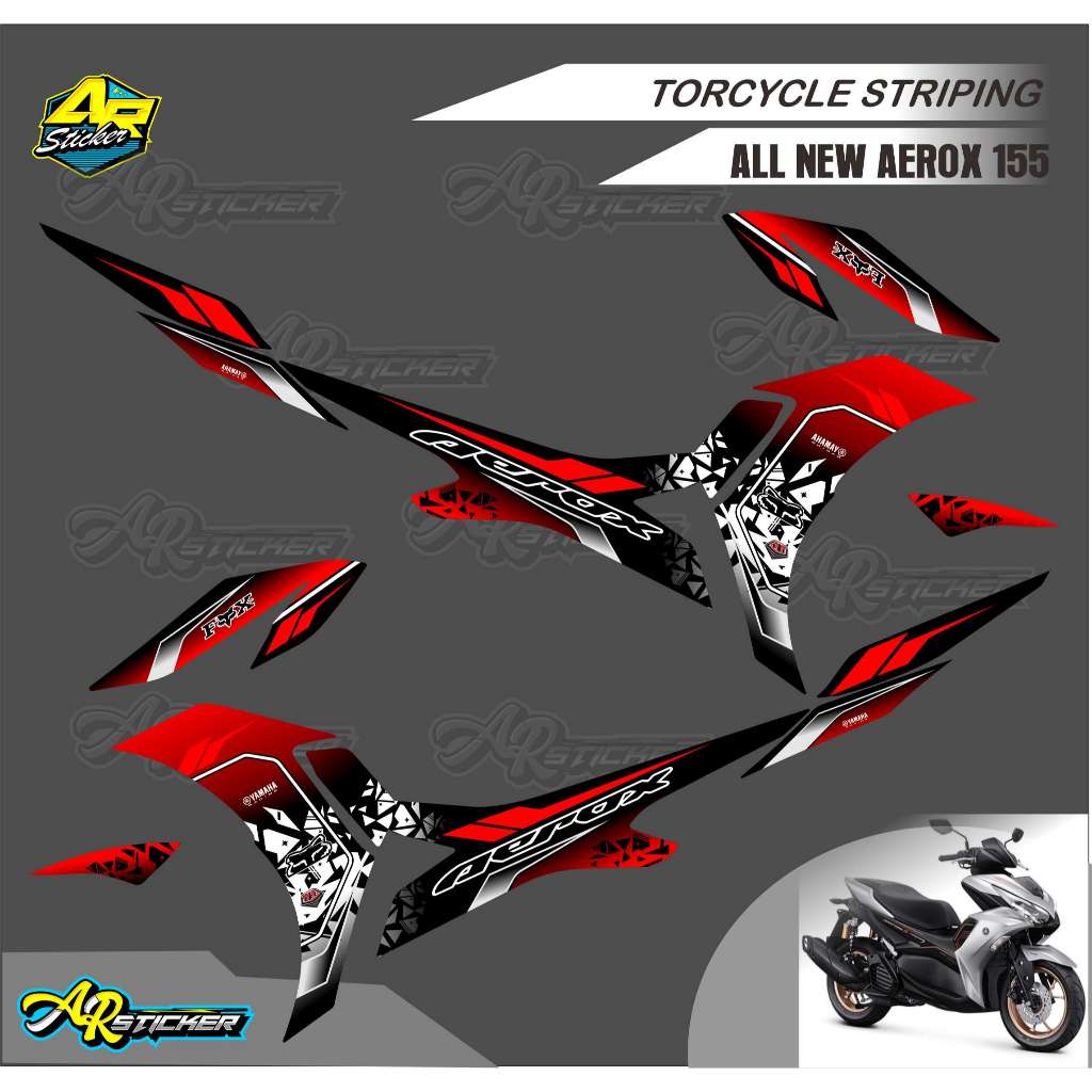 Striping Aerox new 155 - Stiker Aerox 155 - Variasi Aerox New 155 - Striping All new Aerox Variasi