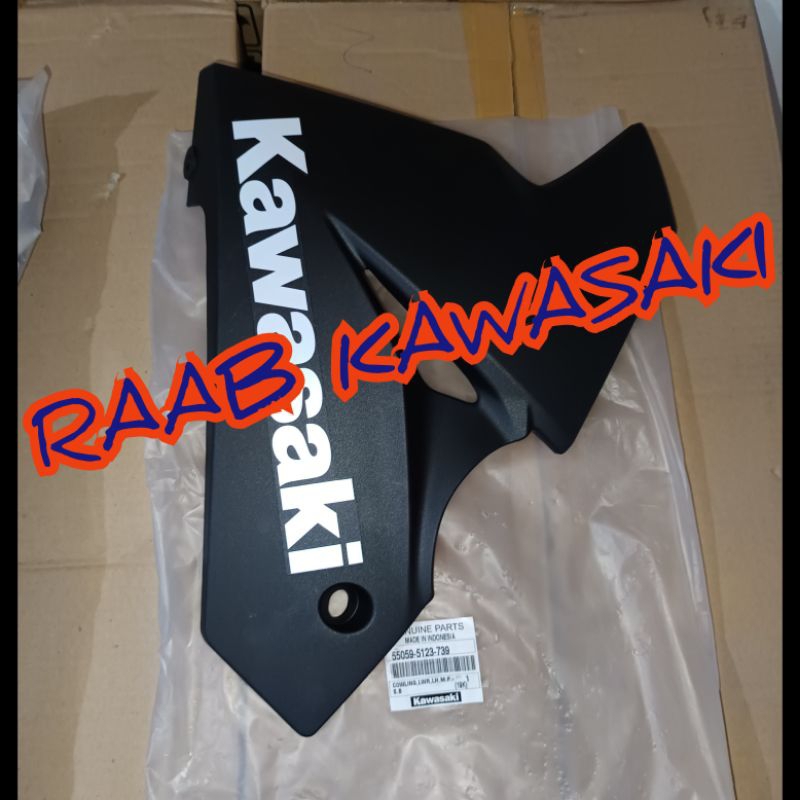 cover fering atas hitam dof stiker kiri ninja 250 rr mono original kawasaki