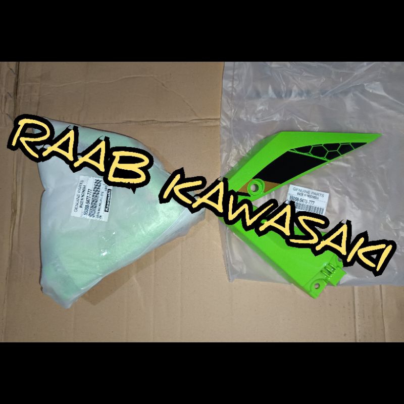 cover fering v hijau stiker krt set ninja 250 rr mono original kawasaki