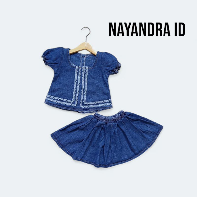 Setelan Rok Denim Anak 2-3 Tahun / Jeans Anak Perempuan