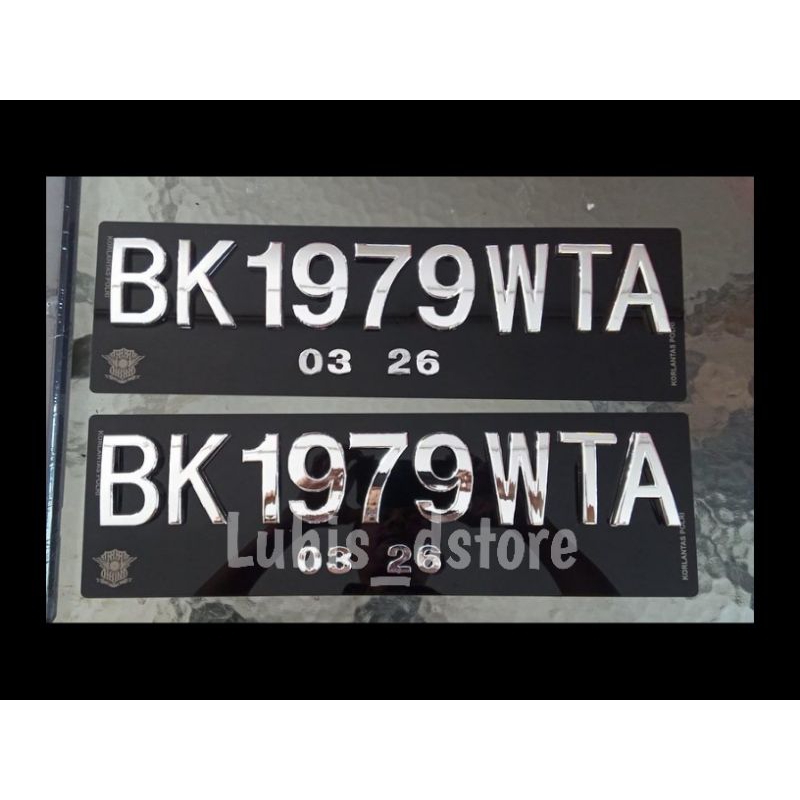 PLAT TIMBUL CHROME  3D MOBIL MEWAH