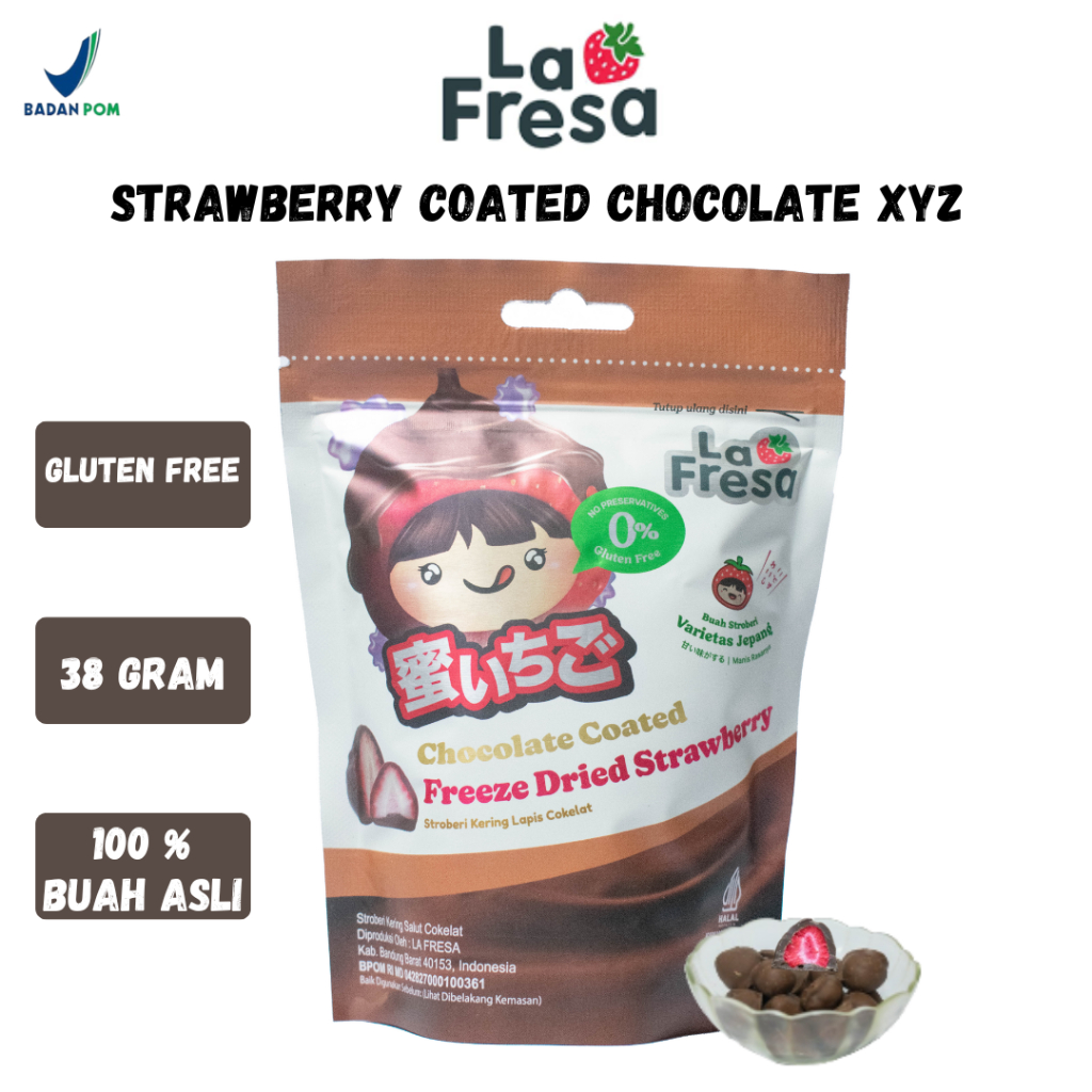 

Strawberry Coated Chocolate XYZ 38g - Freeze Dried Keripik Strawberry