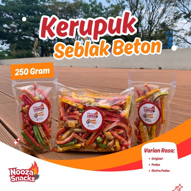 

KERUPUK SEBLAK BETON 250 Gram 1/4 Kg By Nooza Snacks