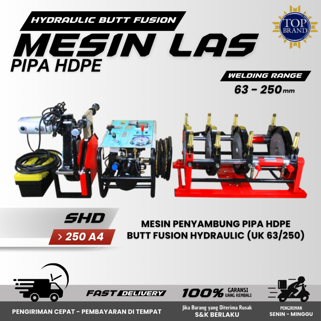 Mesin las pipa hdpe 10 inch - Butt Fusion SHD 250 Hydraulic