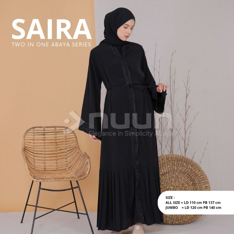 SAIRA ABAYA - Abaya Arab Saudi hitam mewah polos abaya Turki gamis hitam umroh dan haji